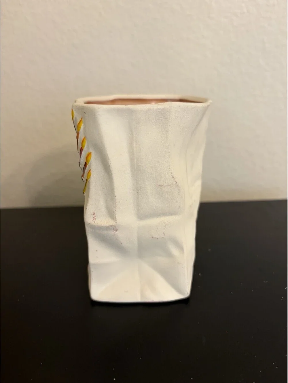 VTG De Grazia, Luminary Candle Holder, 4.5” ceramic Hand Painted